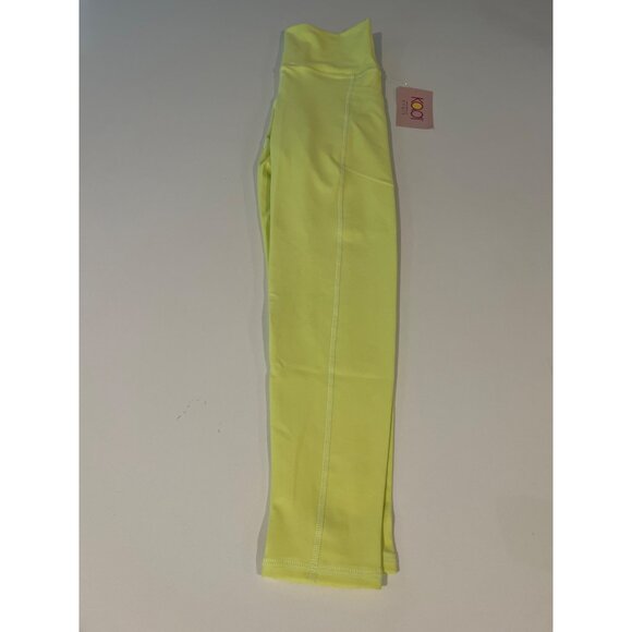 Neon Yellow High-Waisted Athletic Leggings - Size S - Kooi Activewear - Stretchy - Picture 3 of 7